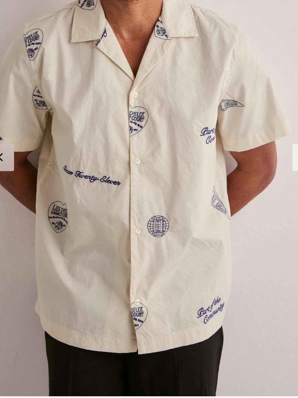 Les Deux Hendrix ace shirt in off white